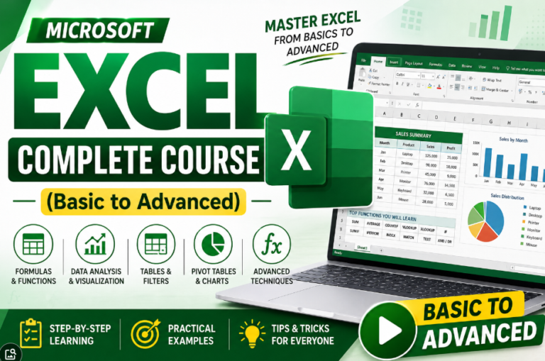 Microsoft Excel Complete Course (Basic to Advanced)